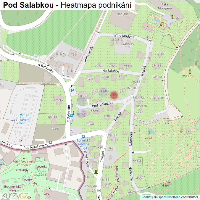 Mapa Pod Salabkou - Firmy v ulici.