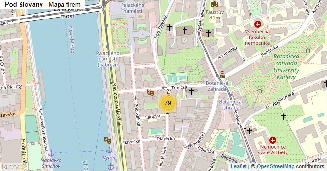 Pod Slovany - mapa firem