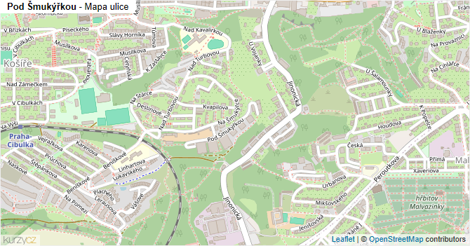 Pod Šmukýřkou - mapa ulice