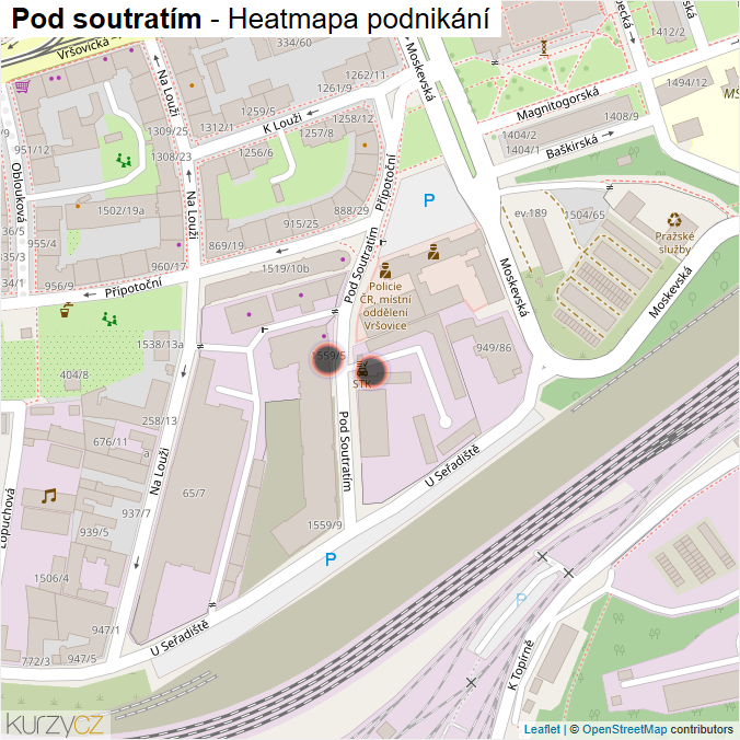 Mapa Pod soutratím - Firmy v ulici.