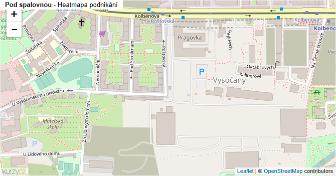 Pod spalovnou - mapa podnikání