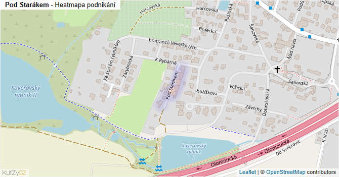 Pod Starákem - mapa podnikání