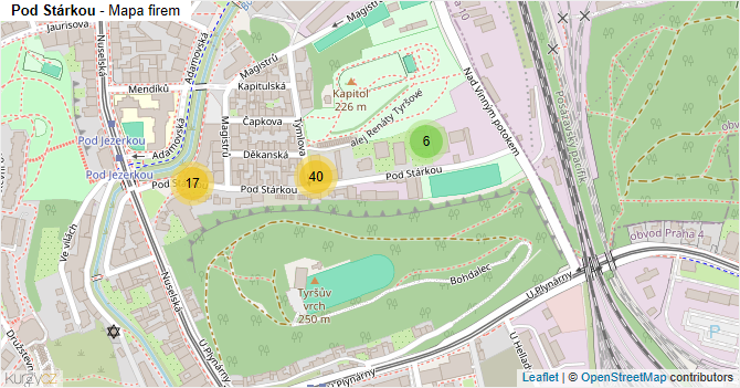 Pod Stárkou - mapa firem