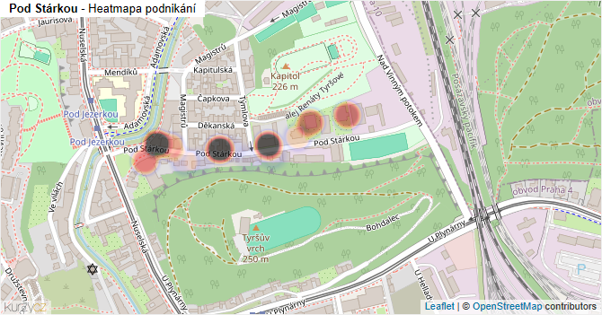 Pod Stárkou - mapa podnikání