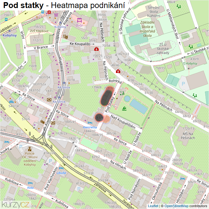 Mapa Pod statky - Firmy v ulici.