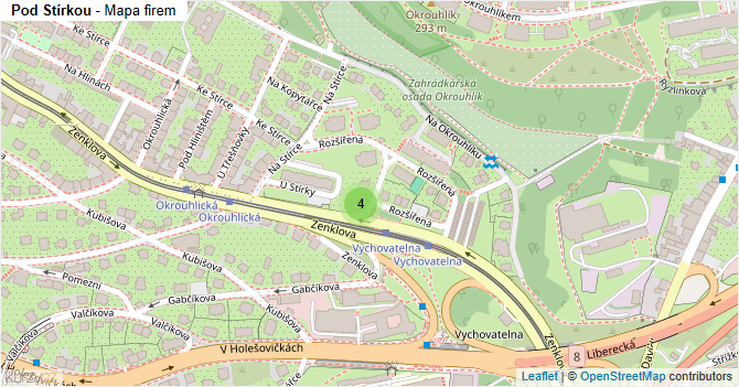 Pod Stírkou - mapa firem