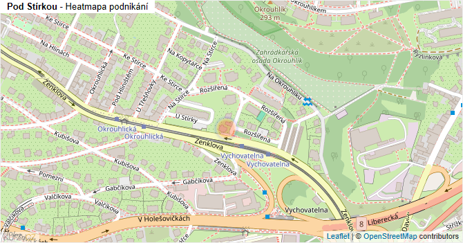 Pod Stírkou - mapa podnikání