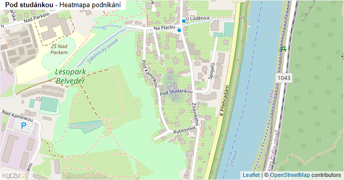 Pod studánkou - mapa podnikání