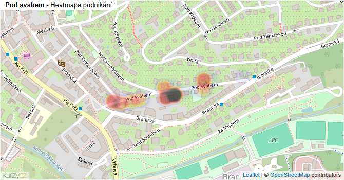 Pod svahem - mapa podnikání