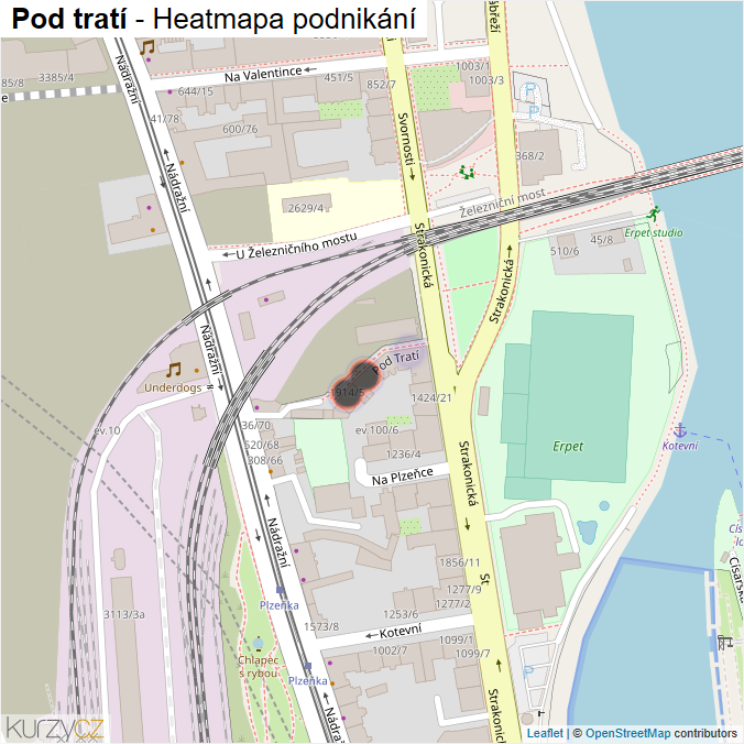 Mapa Pod tratí - Firmy v ulici.