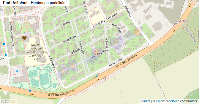 Pod třešněmi - mapa podnikání