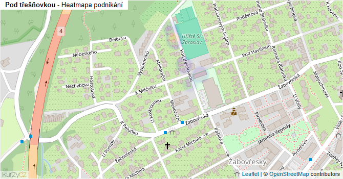 Pod třešňovkou - mapa podnikání