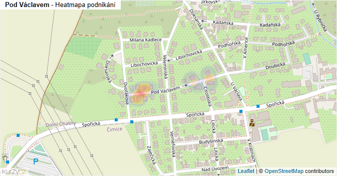 Pod Václavem - mapa podnikání
