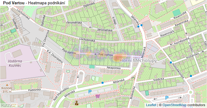Pod Vartou - mapa podnikání