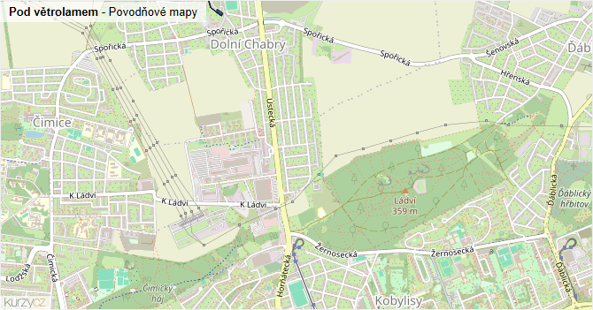 Pod větrolamem - záplavové mapy stoleté vody