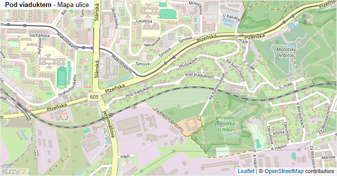 Pod viaduktem - mapa ulice