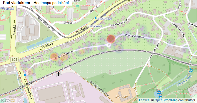 Pod viaduktem - mapa podnikání