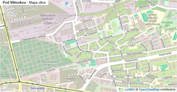 Pod Viktorkou - mapa ulice