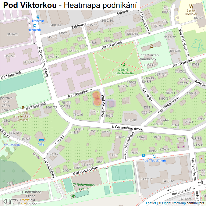 Mapa Pod Viktorkou - Firmy v ulici.
