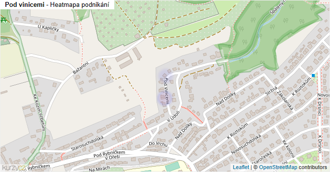 Pod vinicemi - mapa podnikání