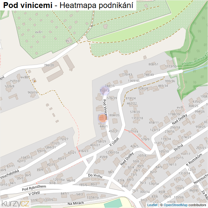Mapa Pod vinicemi - Firmy v ulici.