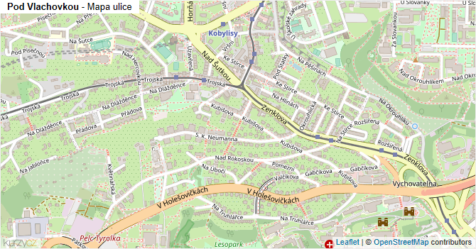 Pod Vlachovkou - mapa ulice