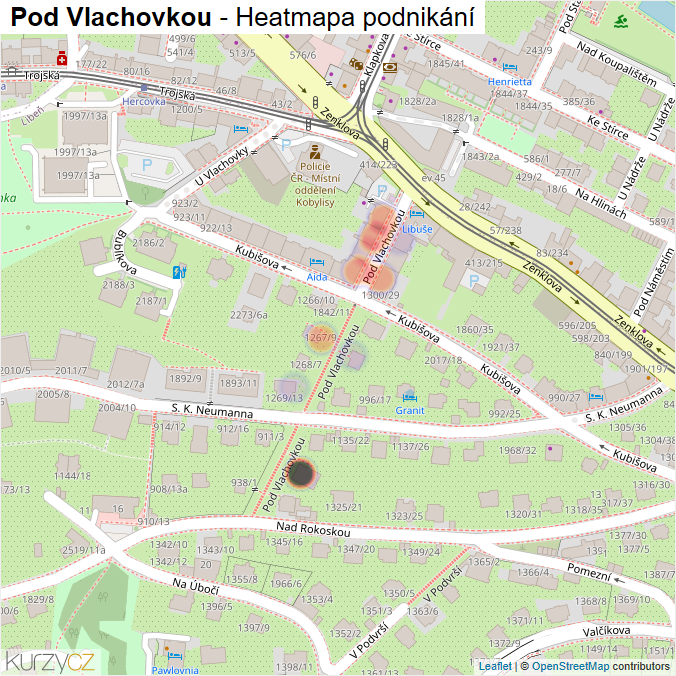Mapa Pod Vlachovkou - Firmy v ulici.