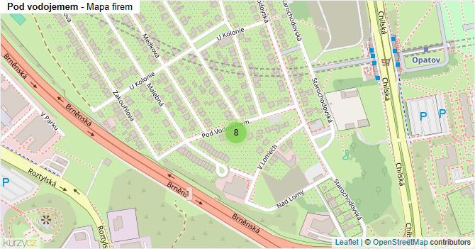 Pod vodojemem - mapa firem