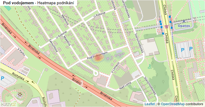 Pod vodojemem - mapa podnikání