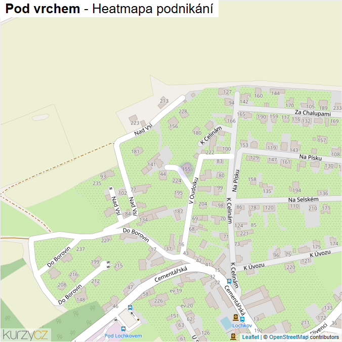 Mapa Pod vrchem - Firmy v ulici.