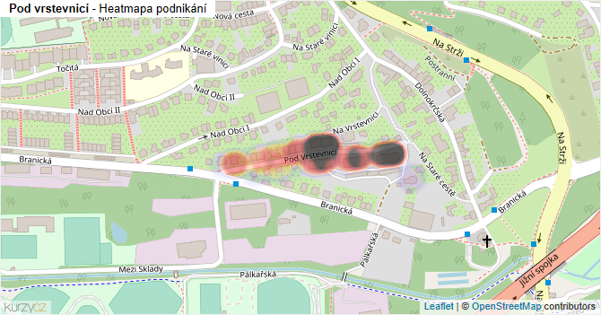 Pod vrstevnicí - mapa podnikání
