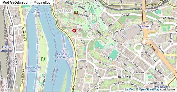 Pod Vyšehradem - mapa ulice