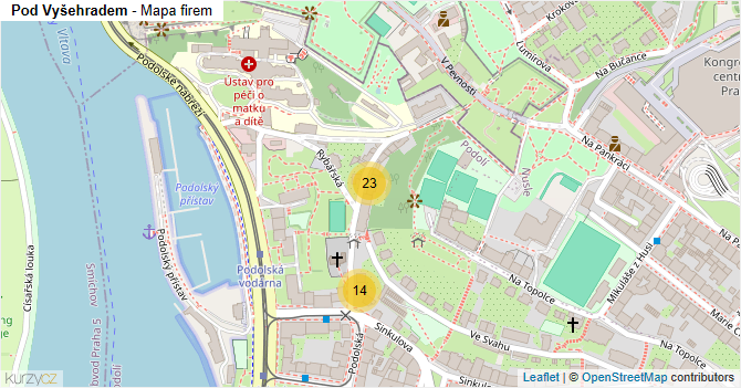 Pod Vyšehradem - mapa firem