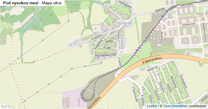 Pod vysokou mezí - mapa ulice