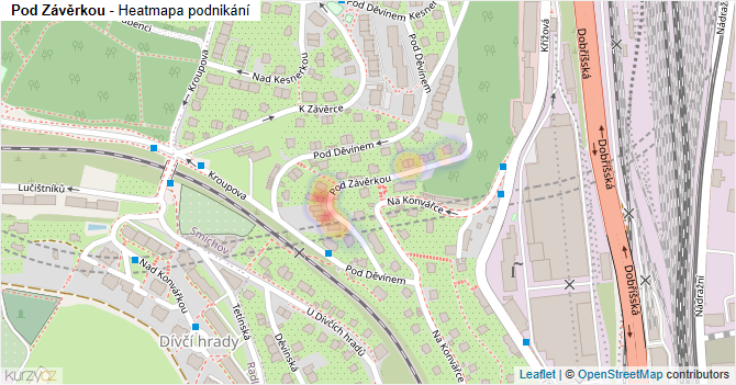 Pod Závěrkou - mapa podnikání