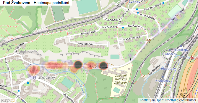 Pod Žvahovem - mapa podnikání