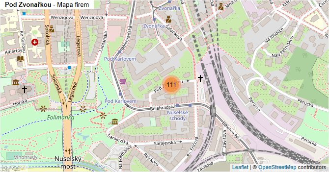 Pod Zvonařkou - mapa firem