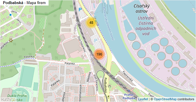 Podbabská - mapa firem
