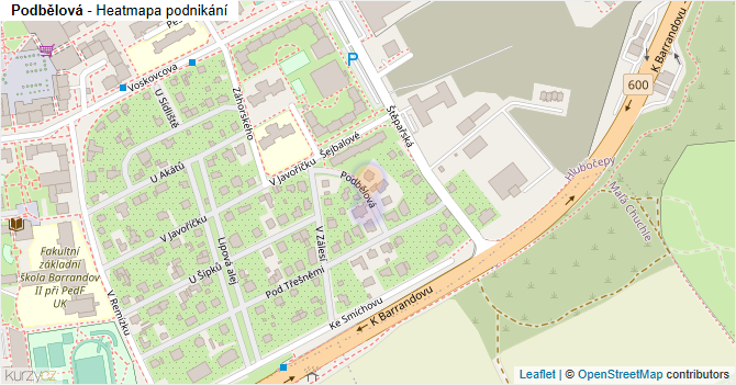Podbělová - mapa podnikání