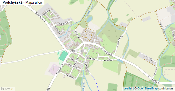 Podchýšská - mapa ulice