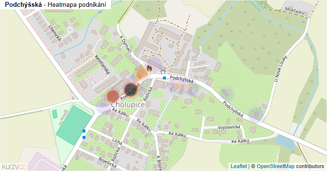 Podchýšská - mapa podnikání
