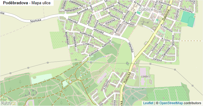 Poděbradova - mapa ulice