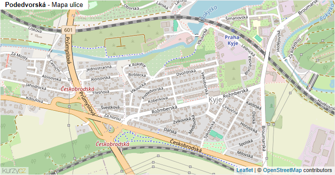 Podedvorská - mapa ulice