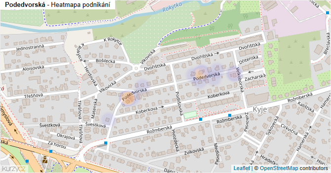 Podedvorská - mapa podnikání