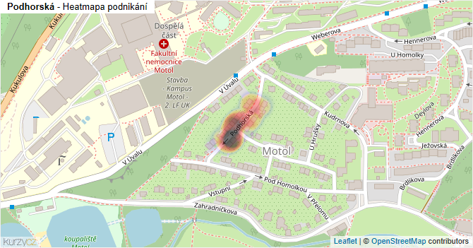 Podhorská - mapa podnikání