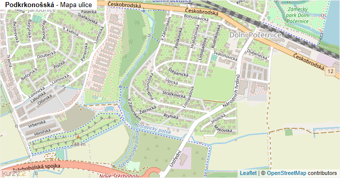 Podkrkonošská - mapa ulice