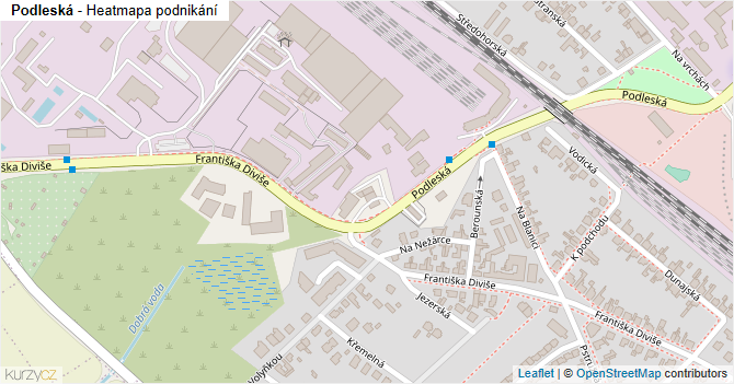 Podleská - mapa podnikání