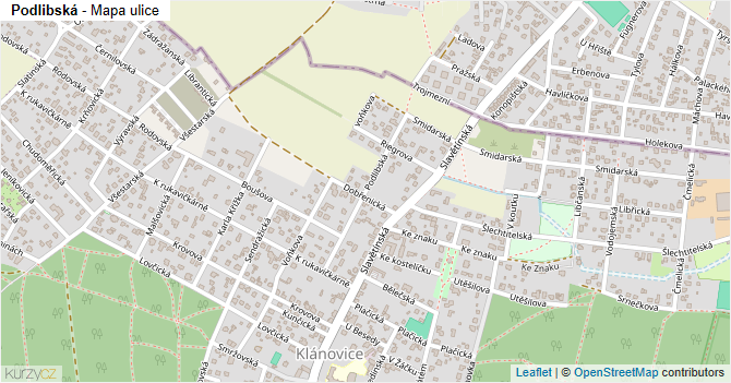 Podlibská - mapa ulice