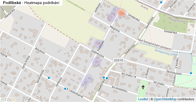 Podlibská - mapa podnikání