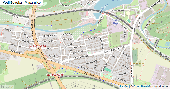 Podlišovská - mapa ulice